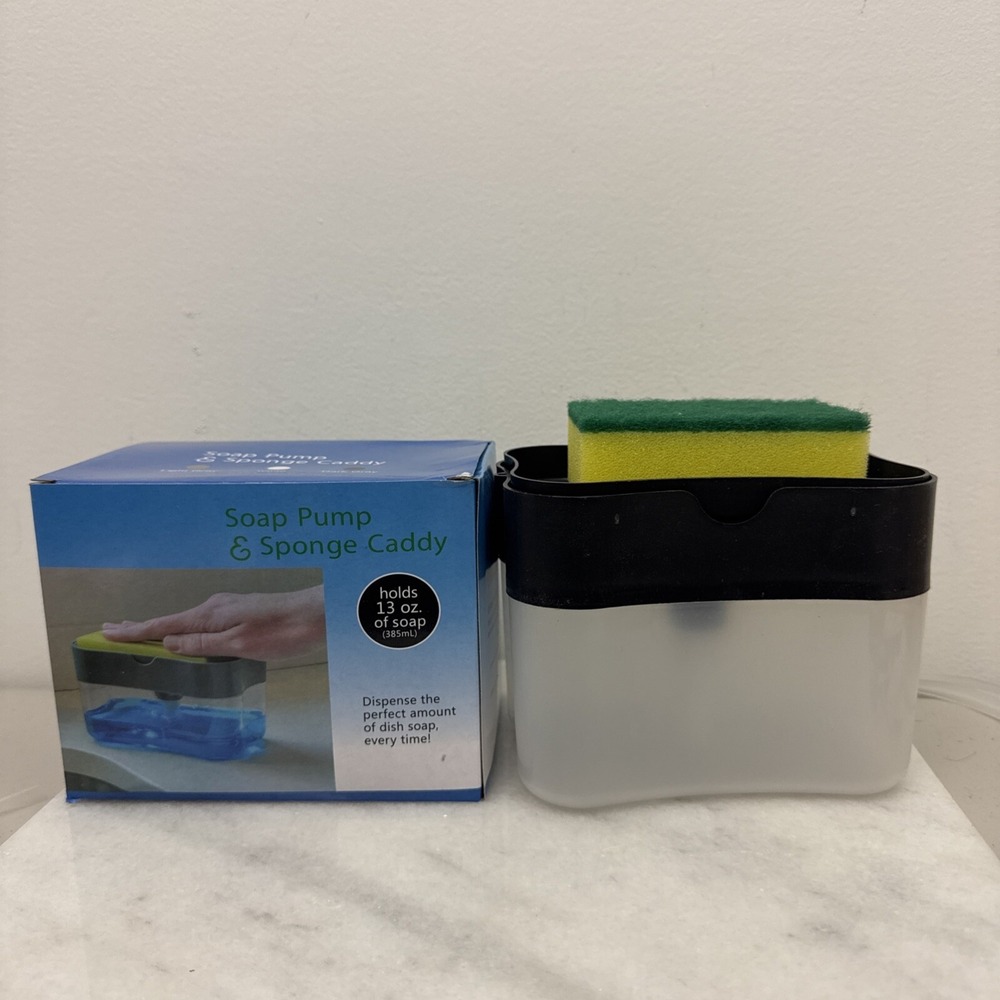 Sponge Holder Dishwashing Liquid Soap Cartridge Push Type Dispenser